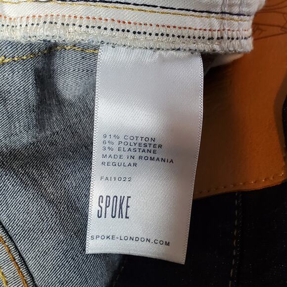 Spoke Jeans Men's Size 33X28 NWT Build B 10oz. Travel Jeans Dark Blue - Picture 7 of 10